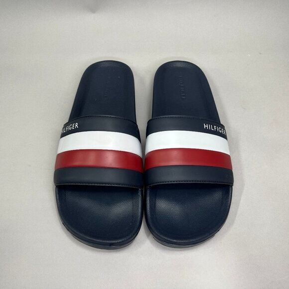 Tommy Hilfiger Rozi Sandals Men's‎ 9 Blue Red White Beach Pool Slide Flip Flops - Picture 3 of 8